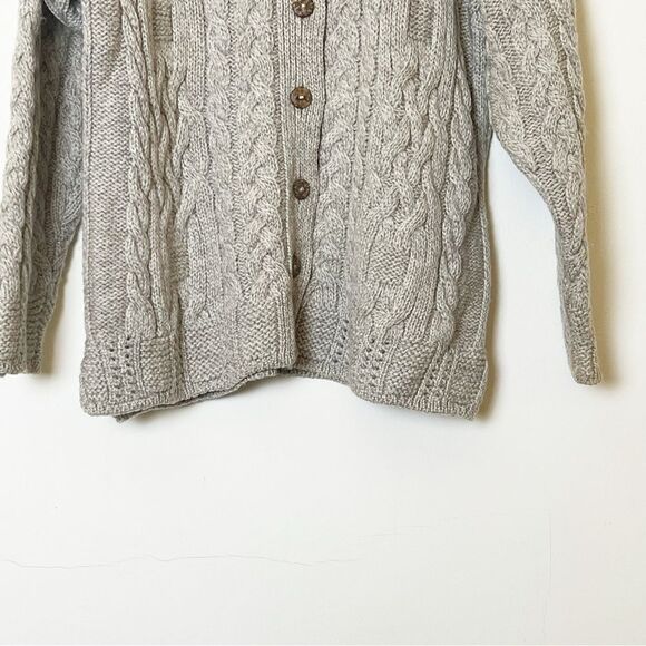 Vintage Cladyknit Button- Down Cable Knit Grandpa Cardigan 100% Merino Wool, Sm - Picture 4 of 11